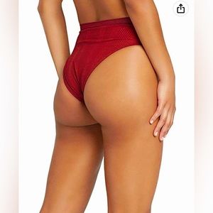 L*space pointelle rib Frenchi high waist bottom sangria